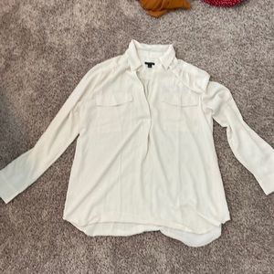 Ann Taylor cream camp shirt blouse